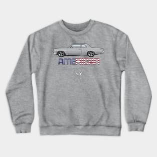 american-Silver Crewneck Sweatshirt